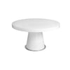 John Dining Table, 53 Inch Round Top, Modern Cone Base, White, Steel