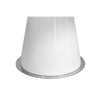 John Dining Table, 53 Inch Round Top, Modern Cone Base, White, Steel