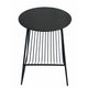 Zeo Side End Table w Magazine Rack 14 Inch Round Top Black Metal BM330202