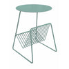 Zeo Side End Table w Magazine Rack 14 Inch Round Top Sage Green BM330203