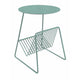 Zeo Side End Table w Magazine Rack 14 Inch Round Top Sage Green BM330203