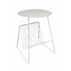 Zeo Side End Table w Magazine Rack 14 Inch Round Top White Metal BM330204