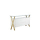 Tia Sideboard Buffet Console 63 Inch Glass Top White Lacquer Gold BM330205