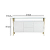 Tia Sideboard Buffet Console 63 Inch Glass Top White Lacquer Gold BM330205