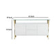 Tia Sideboard Buffet Console 63 Inch Glass Top White Lacquer Gold BM330205