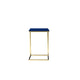 Zen Side End Table C Shape Gold Base Navy Blue Lacquer Top BM330208