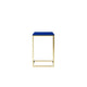 Zen Side End Table C Shape Gold Base Navy Blue Lacquer Top BM330208