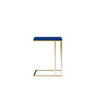 Zen Side End Table C Shape Gold Base Navy Blue Lacquer Top BM330208