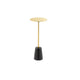 Sen Side End Drink Table, Gold Metal Round Top w Black Marble Base
