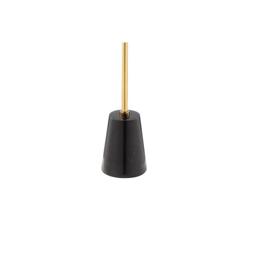 Sen Side End Drink Table Gold Metal Round Top w Black Marble Base BM330209