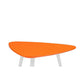 Hle Coffee Table 23 Inch Modern Orange Lacquer Top White Metal Base BM330210
