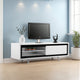 Hle TV Stand Media Console, Low Profile 59 Inch White Black Lacquer