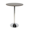 Dexo Bar Height Table 30 Inch Espresso Brown Round Top Chrome Steel BM330214