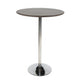 Dexo Bar Height Table 30 Inch Espresso Brown Round Top Chrome Steel BM330214