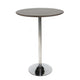 Dexo Bar Height Table, 30 Inch Espresso Brown Round Top, Chrome Steel