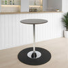 Dexo Bar Height Table, 30 Inch Espresso Brown Round Top, Chrome Steel
