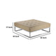 Ipp Ottoman 40 Inch Square Tufted Beige Faux Leather Chrome Steel BM330215
