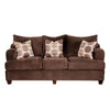Roswell Sofa Loveseat Set Chocolate Brown Chenille 5 Accent Pillows BM330221