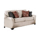 Nyrah 2pc Sofa Loveseat Set Ivory Linen Like Fabric 8 Accent Pillows BM330251