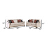 Nyrah 2pc Sofa Loveseat Set Ivory Linen Like Fabric 8 Accent Pillows BM330251