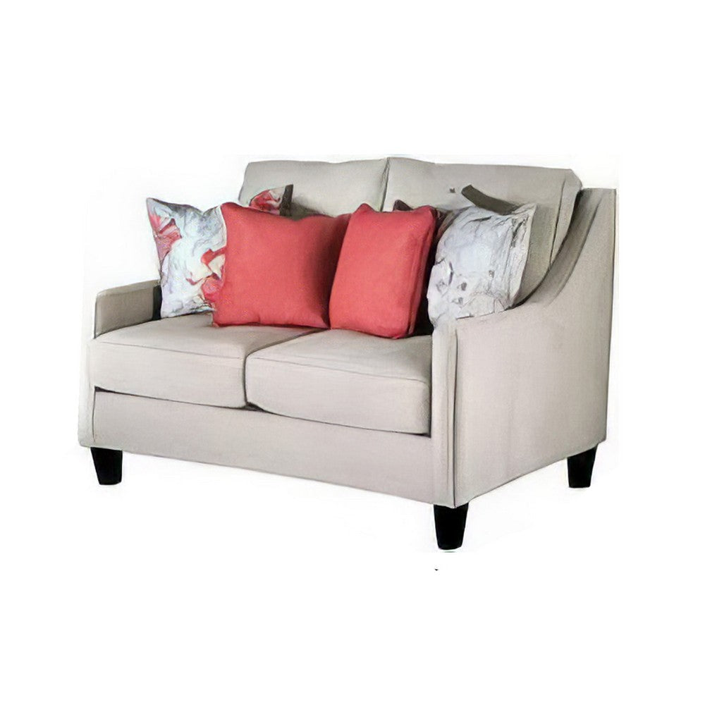 Cairn 2pc Sofa Loveseat Set Ivory Chenille Linen 8 Accent Pillows BM330254