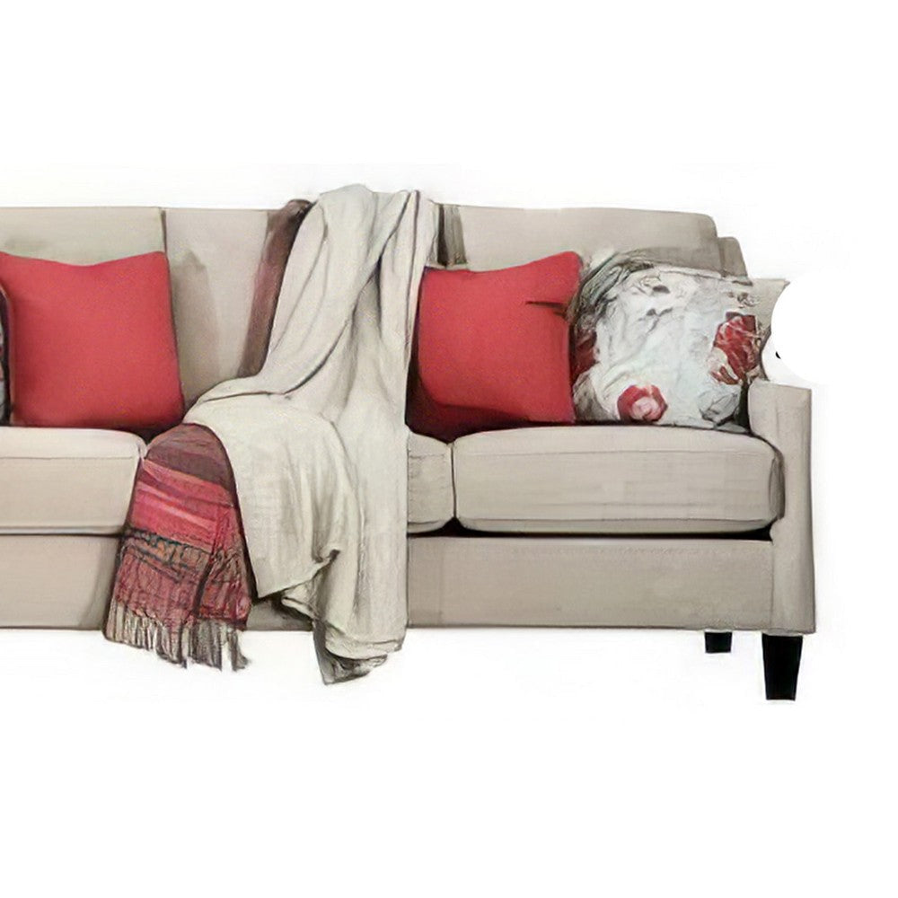 Cairn 2pc Sofa Loveseat Set Ivory Chenille Linen 8 Accent Pillows BM330254