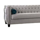 Silva Sofa Loveseat Set 4 Lumbar Pillows Gray Tufted Faux Velvet BM330275