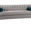 Silva Sofa Loveseat Set 4 Lumbar Pillows Gray Tufted Faux Velvet BM330275