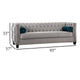 Silva Sofa Loveseat Set 4 Lumbar Pillows Gray Tufted Faux Velvet BM330275