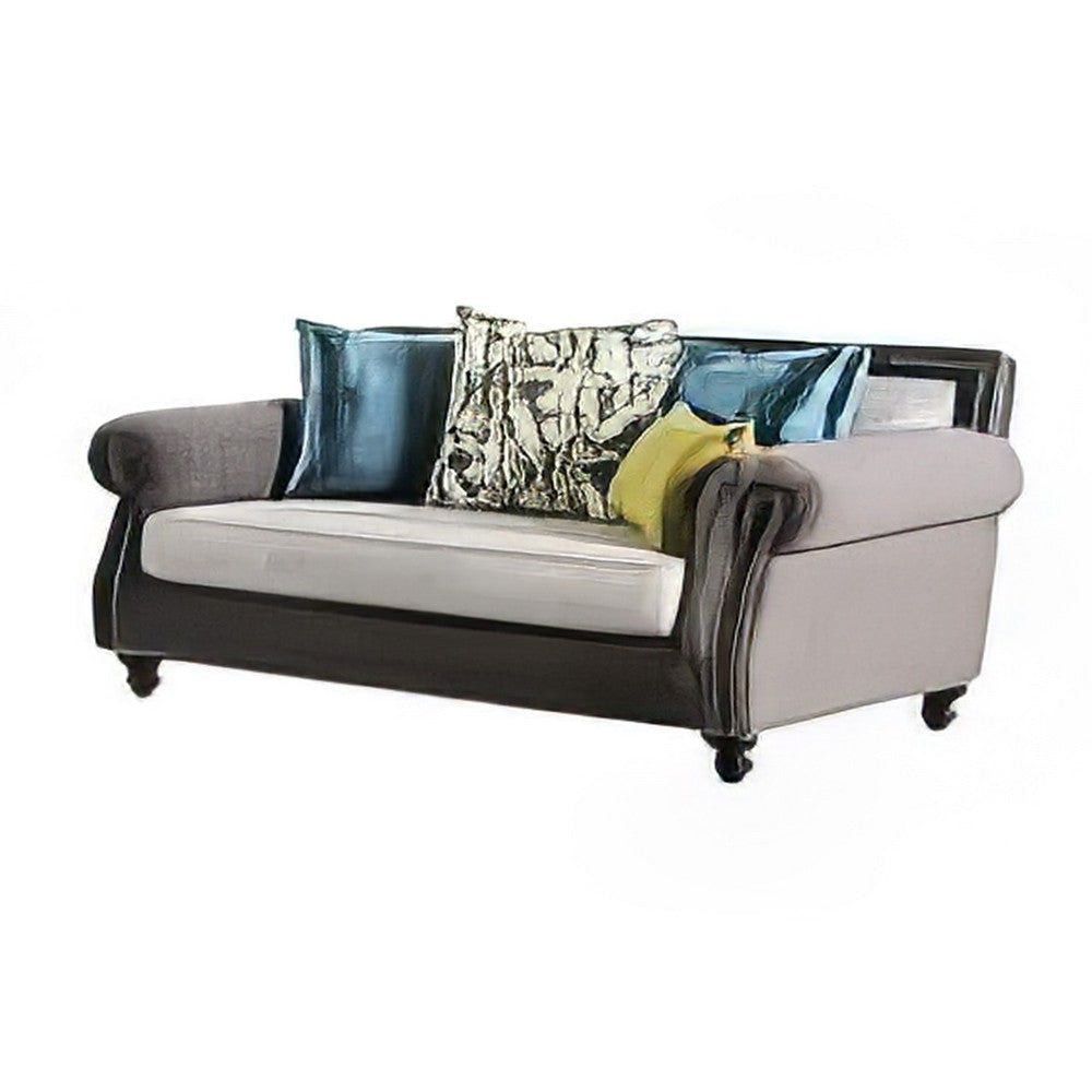 Ella Sofa and Loveseat Set Olive Green Gray Button Tufted Microfiber BM330278