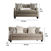 Erin Sofa Loveseat Set 6 Large Pillows Brown Small Weave Chenille BM330281