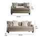 Erin Sofa Loveseat Set 6 Large Pillows Brown Small Weave Chenille BM330281