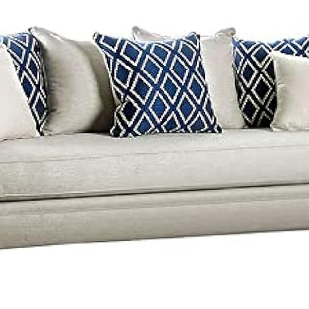 Efyn Sofa and Loveseat Set Loose Pillow Back Rich Ivory Burlap Weave BM330282