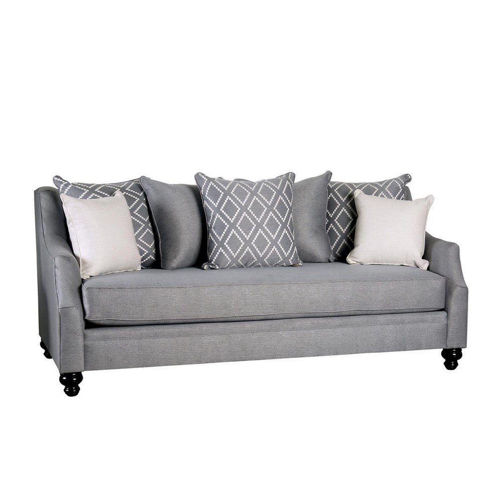 Efyn Sofa and Loveseat Set Loose Pillow Back Light Gray Burlap Weave BM330283