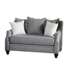 Efyn Sofa and Loveseat Set Loose Pillow Back Light Gray Burlap Weave BM330283