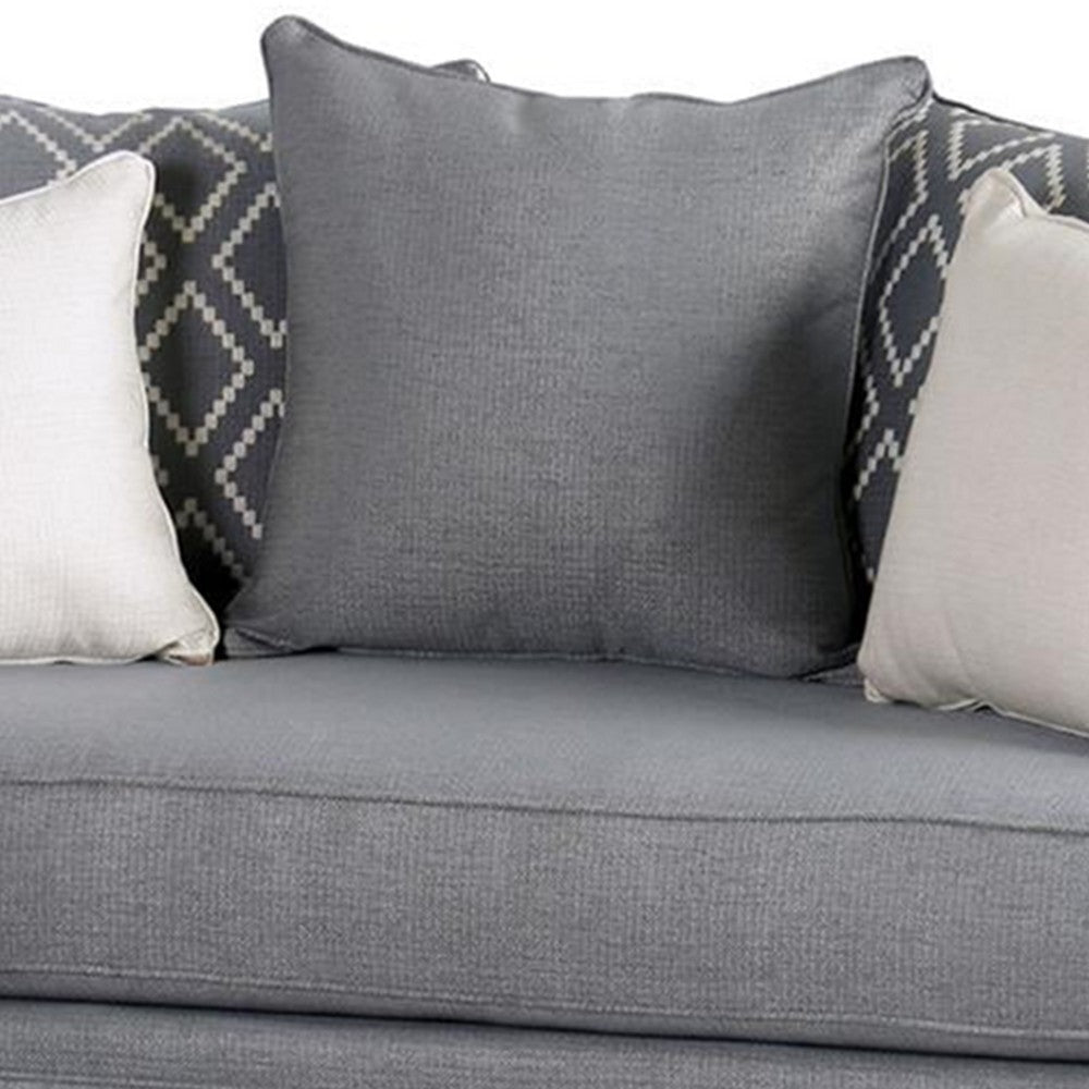 Efyn Sofa and Loveseat Set Loose Pillow Back Light Gray Burlap Weave BM330283