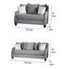 Efyn Sofa and Loveseat Set Loose Pillow Back Light Gray Burlap Weave BM330283