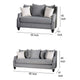 Efyn Sofa and Loveseat Set Loose Pillow Back Light Gray Burlap Weave BM330283