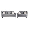 Efyn Sofa and Loveseat Set, Loose Pillow Back, Light Gray Burlap Weave