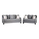 Efyn Sofa and Loveseat Set, Loose Pillow Back, Light Gray Burlap Weave