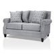 Vanni Sofa and Loveseat Set 6 Accent Throw Pillows Gray Faux Linen