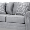 Vanni Sofa and Loveseat Set 6 Accent Throw Pillows Gray Faux Linen
