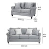 Vanni Sofa and Loveseat Set 6 Accent Throw Pillows Gray Faux Linen