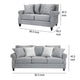 Vanni Sofa and Loveseat Set 6 Accent Throw Pillows Gray Faux Linen