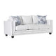 Imna Sofa and Loveseat Set with 4 Accent Pillows White Blue Chenille BM330286