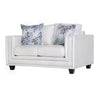 Imna Sofa and Loveseat Set with 4 Accent Pillows White Blue Chenille BM330286