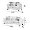 Imna Sofa and Loveseat Set with 4 Accent Pillows White Blue Chenille BM330286