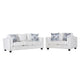 Imna Sofa and Loveseat Set with 4 Accent Pillows, White Blue Chenille
