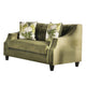 Syna Sofa and Loveseat Set Bench Style Seat Green Tufted Microfiber BM330289