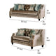 Enny Sofa and Loveseat Set Bench Style Champagne Turquoise Chenille BM330290